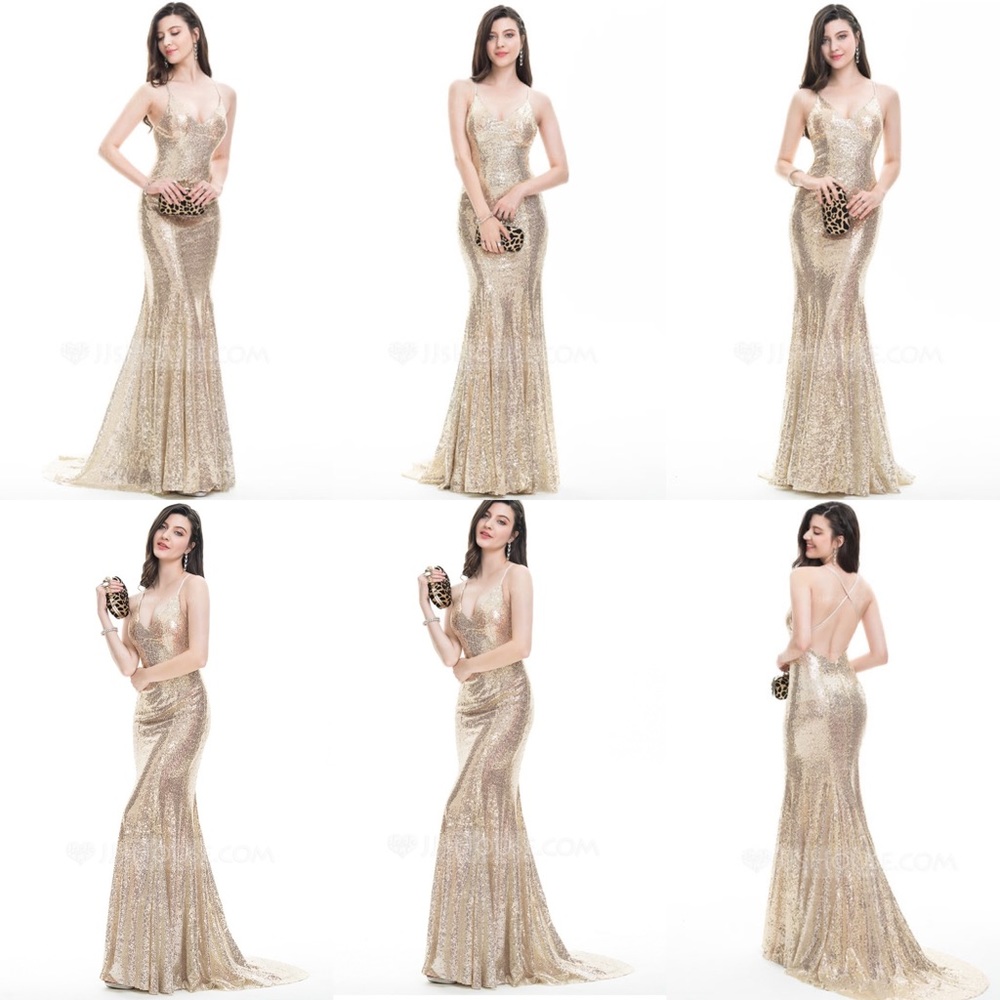 Gold Sequin Dress Sz 6/8 : Small